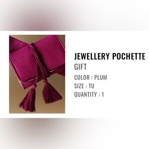 Sézane, Plum Jewelry Pochette with Tassels! NWT!